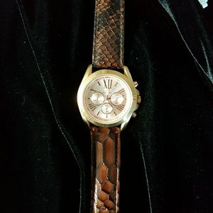 Gold Watch Leather Python Band