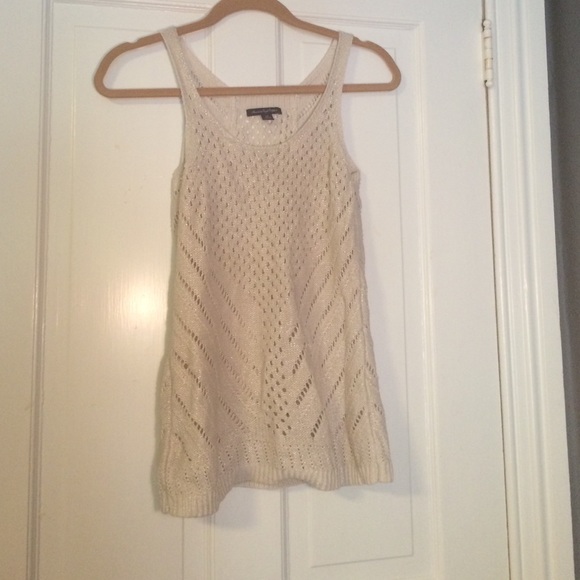 Nude top with shimmer and hole patterns