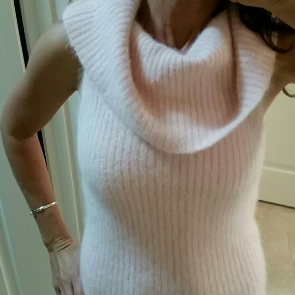 BeBe Pink Angora blend cow neck sweater