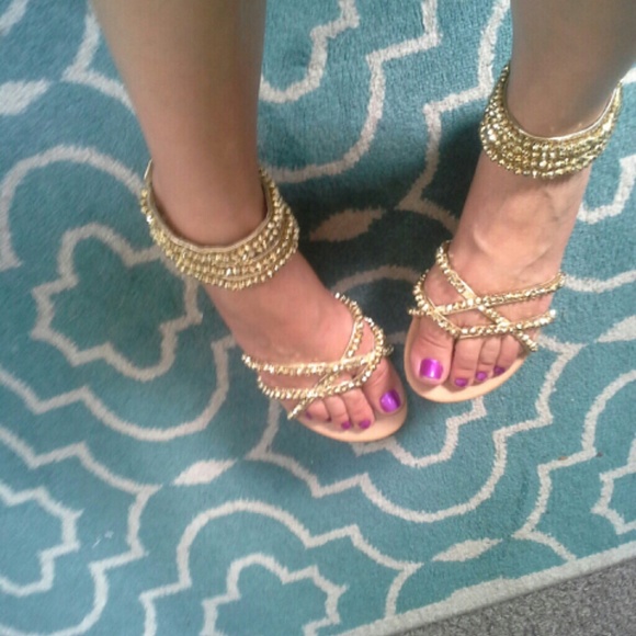 Forever 21 Shoes - Sparkly semi gladiator flats