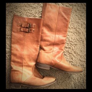J. Crew tan leather boots, size 6 1/2