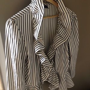 White with black stripe light jacket