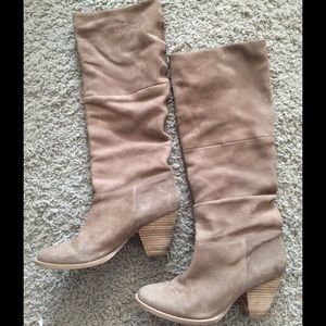 Splendid taupe leather slouchy boots, size 6 1/2