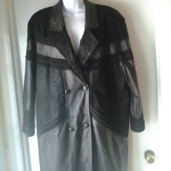 Women's LONG MAXI vintage leather coat - Picture 1 of 4