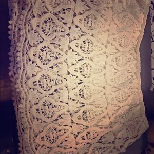 Forever21 cream crochet crop top
