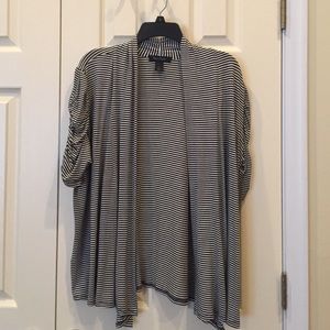 Black and cream stripe sweater. Rayon/spandex.