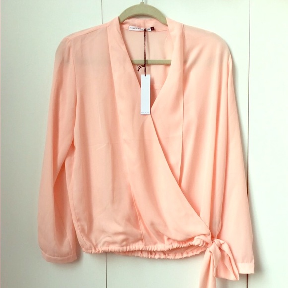 Three Eighty Two Pink Silk Blouse