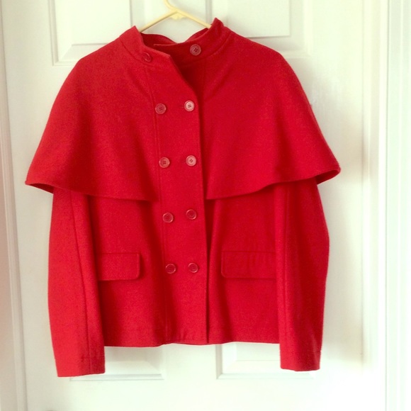 Cherry Red Double Button Coat