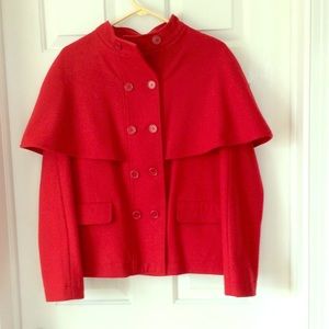 Cherry Red Double Button Coat