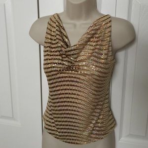 Sequined Party / Club Top w Spaghetti Straps. Sz M
