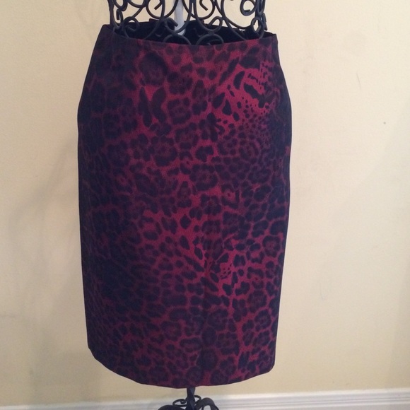 Red leopard pencil skirt - Picture 1 of 2