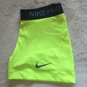 Neon Yellow Nike Dri Fit Spandex