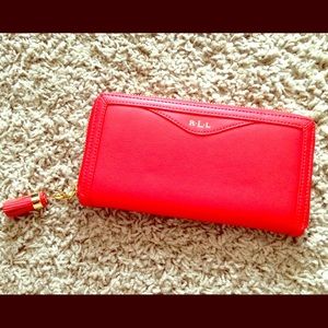 Ralph Lauren red leather wallet