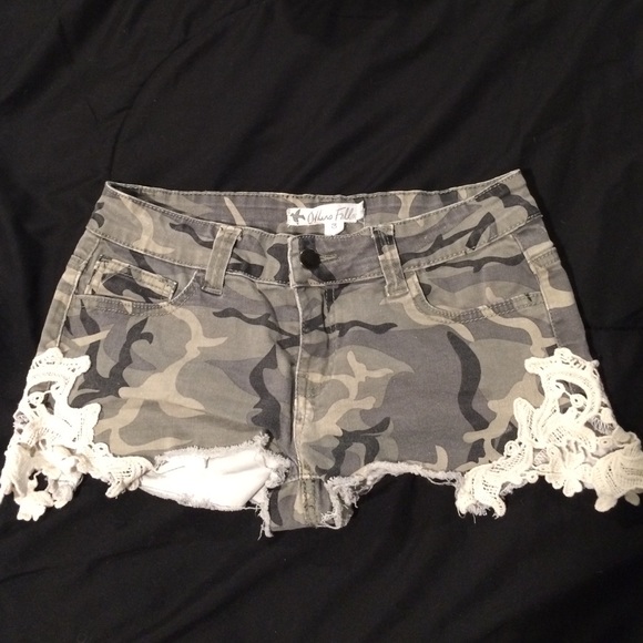 Camo Laced Short Shorts