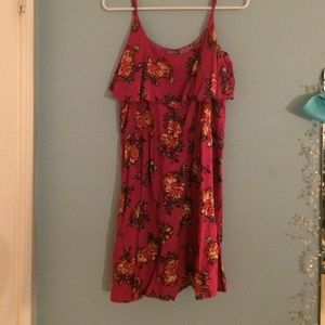 Roxy floral dress- hot pink