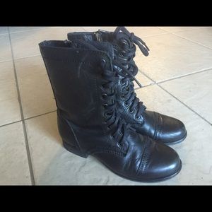 Steve Madden Black Combat Boots