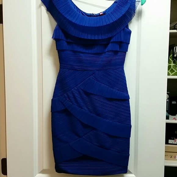 BCBG Blue Ruffled Dress - Picture 2 of 4