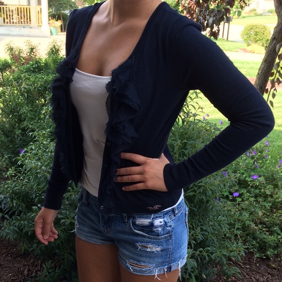 Hollister Sweaters - Navy Blue Hollister cardigan