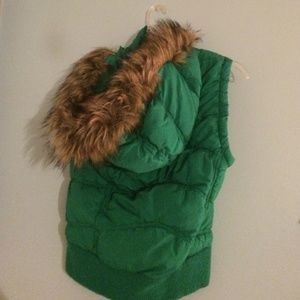 Forest Green puff vest from Aeropostale w hood