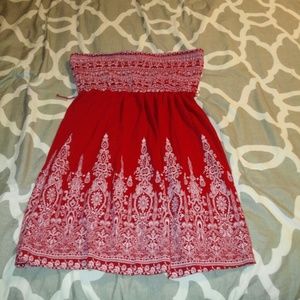 Bandana style red tube top large