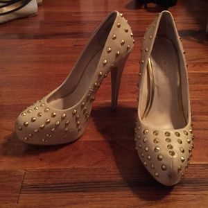 Aldo leather studded pumps