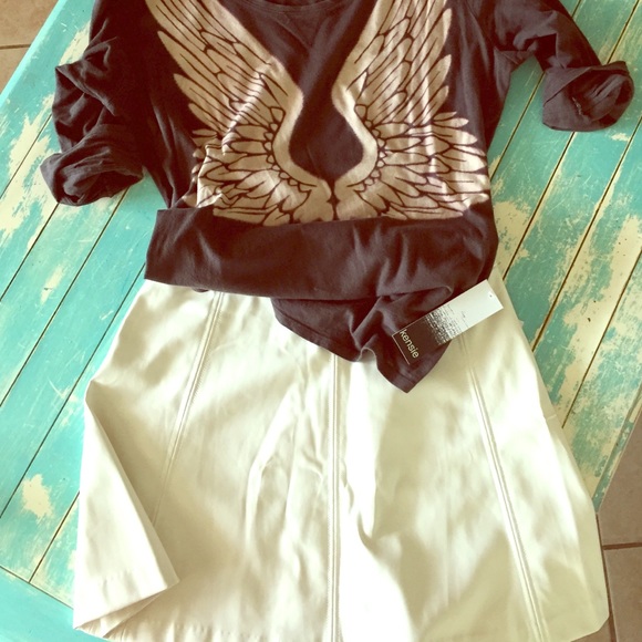 Creamy Chic pleather skirt