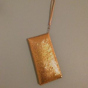 Gold clutch with detachable handle