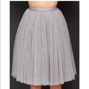 Grey Tulle Skirt with satin lining