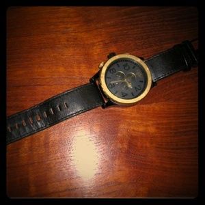 Nixon 51-30 chrono black with gold bezel two tone