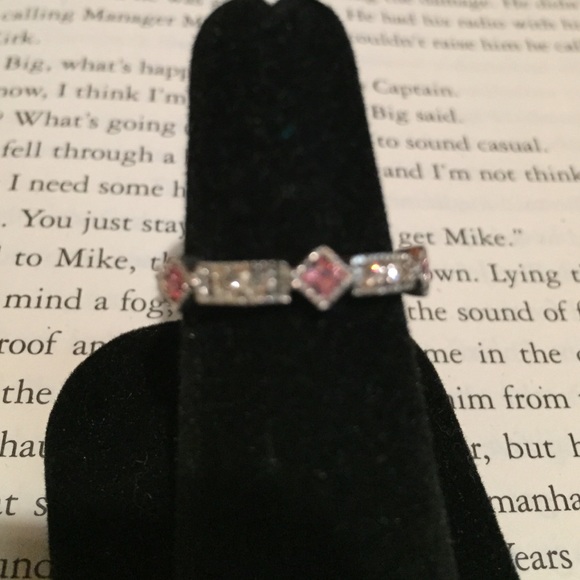 925 Sterling Silver Stackable Rhinestone Ring - Picture 3 of 3