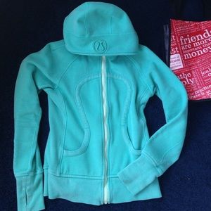 Lululemon Sz4 unique teal green/blue scuba zip-up
