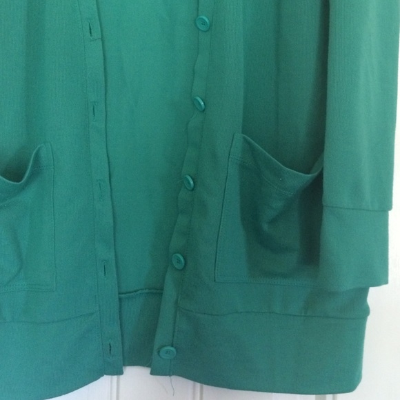 Green button up cardigan - Picture 2 of 3