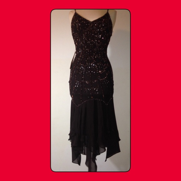 Bicici Dark Brown Sequined Party Dress...SZ SMALL