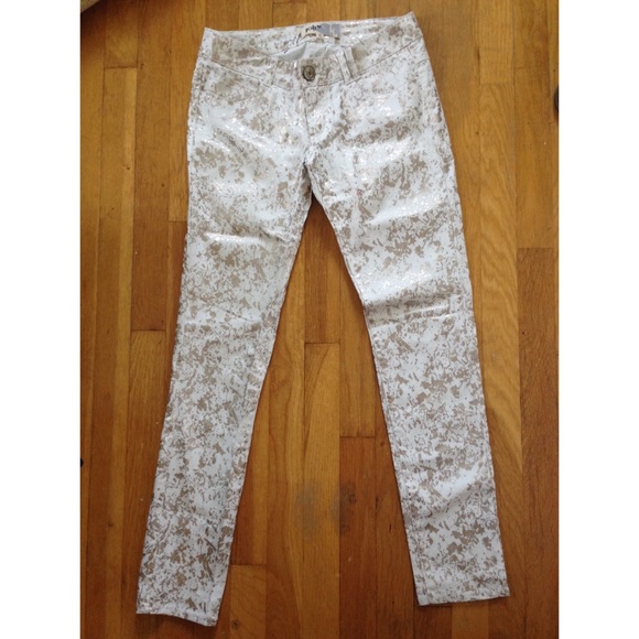 White-gold splattered jeans