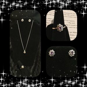 HP Vintage Sterling Silver & Genuine Amethyst Set