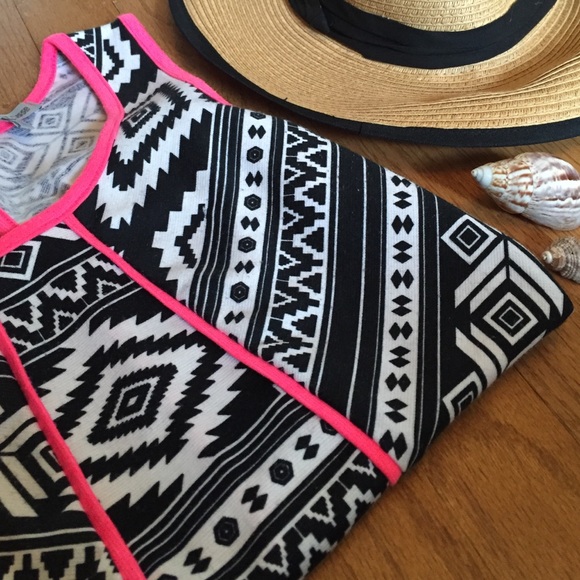 Charlotte Russe Tops - RESERVED Aztec Neon Peplum Shirt