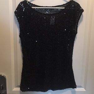 Sheer Black Sequin Top