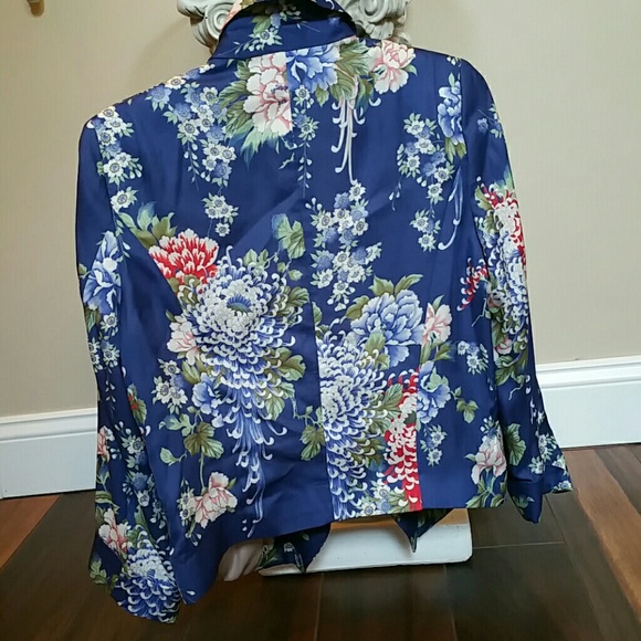 zara blue floral blazer