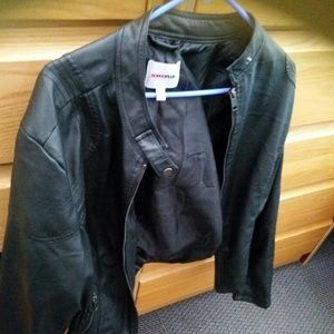LEATHER BLACK JACKET PLUS SIZE