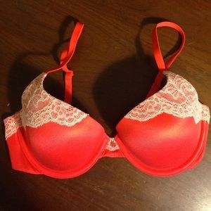 Victoria's Secret Lined Demi Bra Candy Red