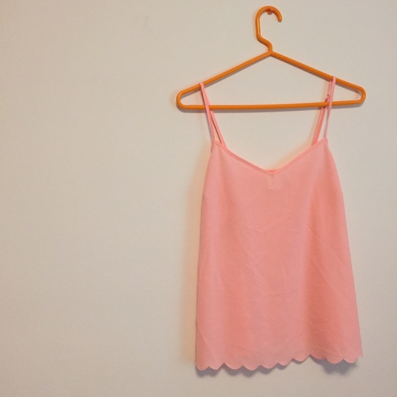 Scalloped Pastel Pink Tank