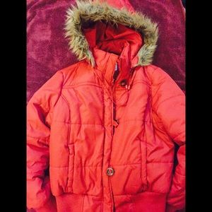 Red winter jacket