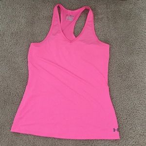 Neon Pink Under Armour workout top
