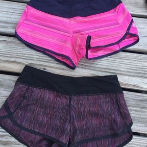 Lulu lemon two pairs of run time shorts