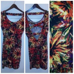 Floral mini dress...crossed back