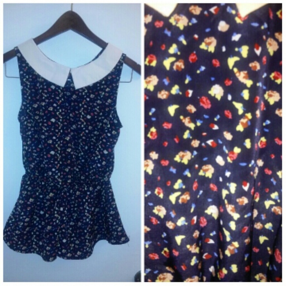 Floral sleveless w/ collar