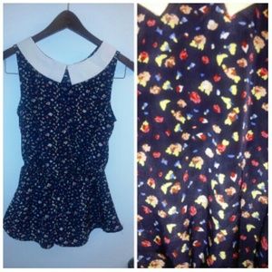 Floral sleveless w/ collar
