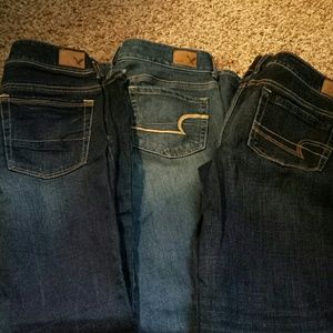 3 pair of American Eagle jeans