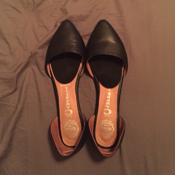Jeffrey Campbell leather black flats