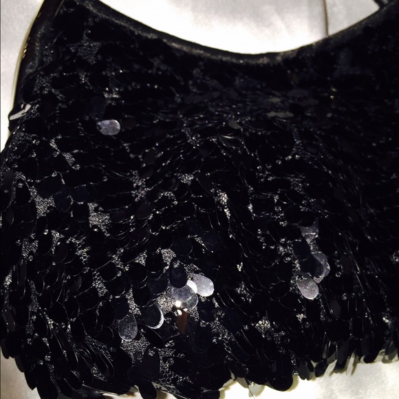 Black sequin evening bag - Picture 2 of 4